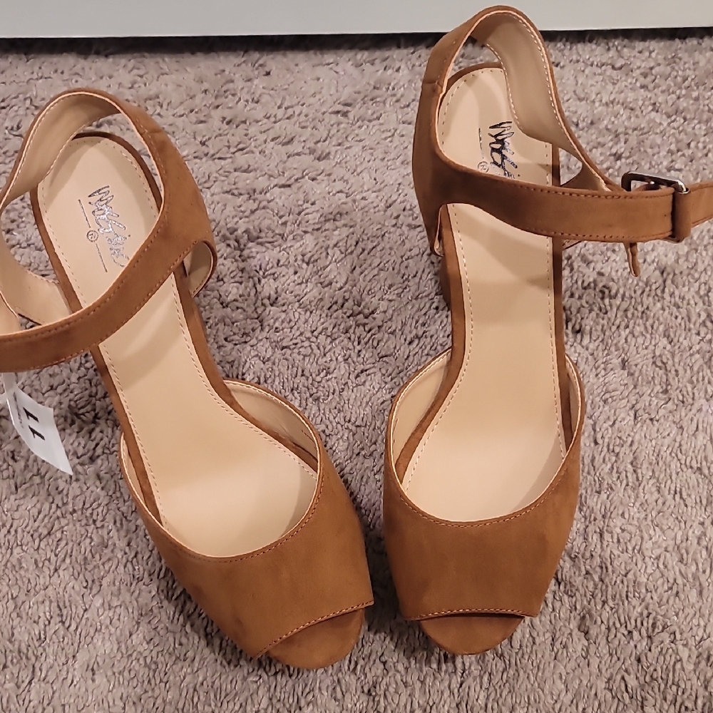 Elegant Brown Heels with Ankle Strap